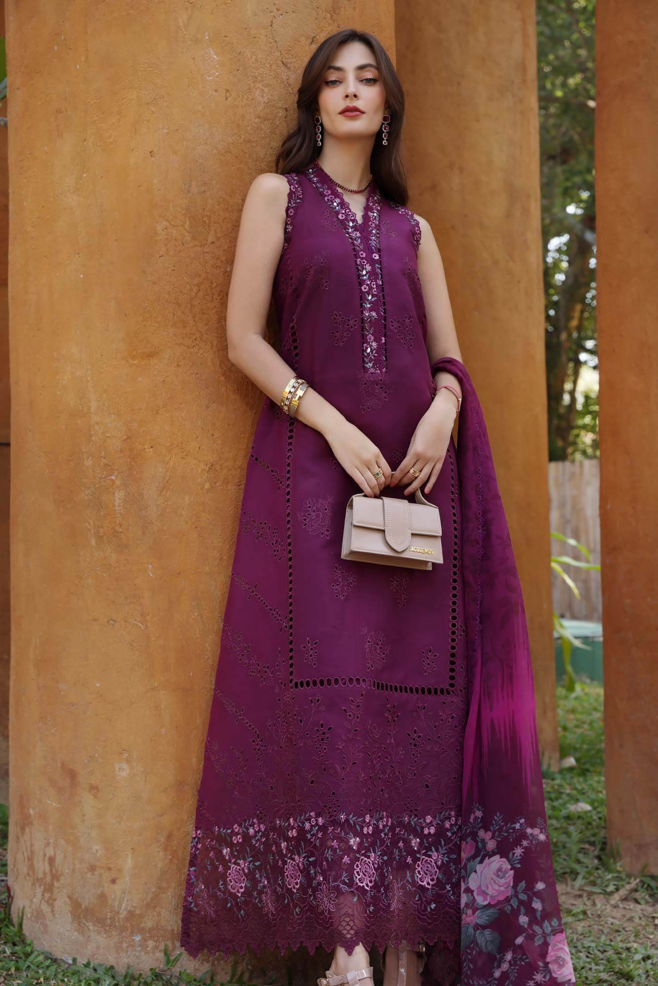Noor By Saadia Asad Eid Luxury Handwork Laserkari'25 Unstitched 3pcs - Jotey