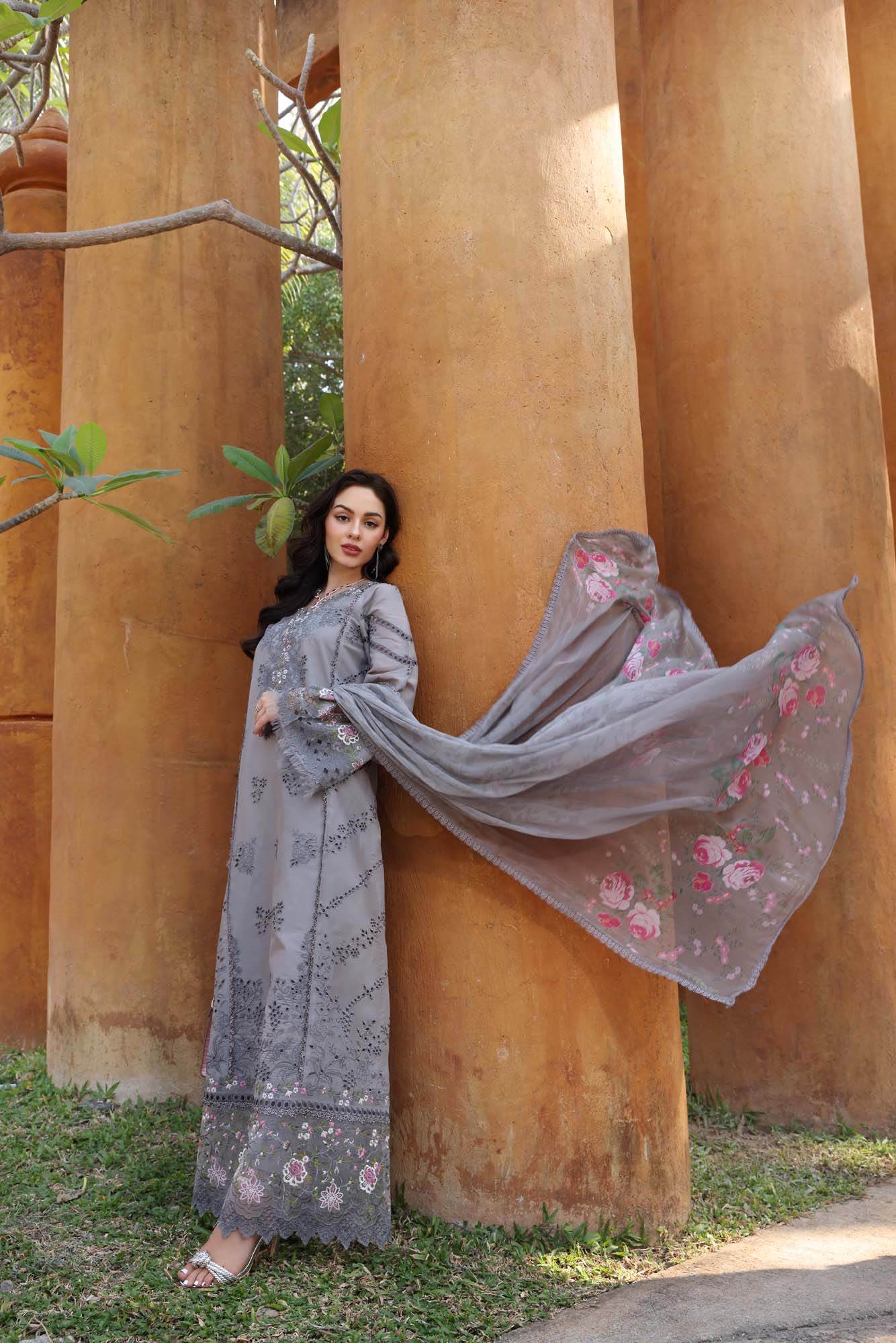 Noor By Saadia Asad Eid Luxury Handwork Laserkari'25 Unstitched 3pcs - Jotey