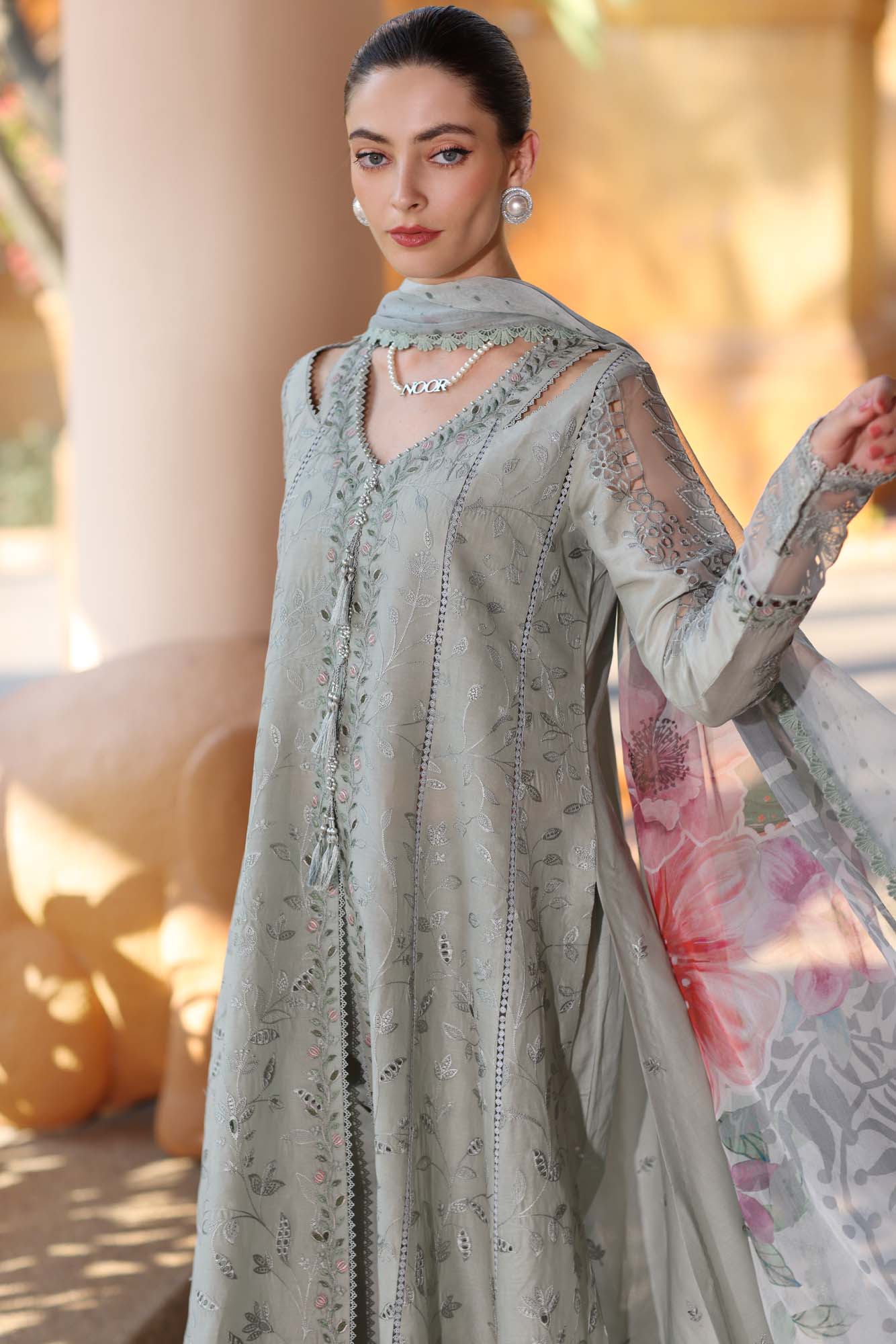 Noor By Saadia Asad Eid Luxury Handwork Laserkari'25 Unstitched 3pcs