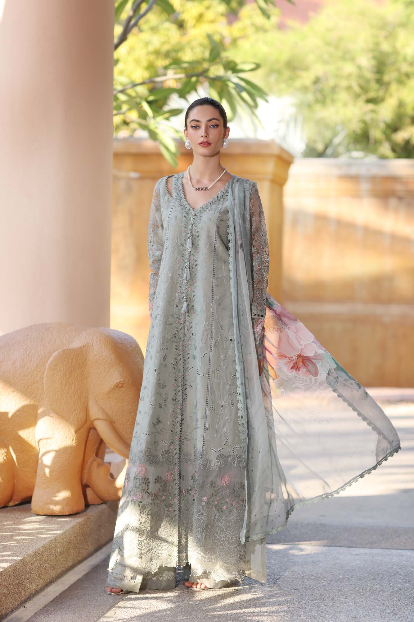 Noor By Saadia Asad Eid Luxury Handwork Laserkari'25 Unstitched 3pcs