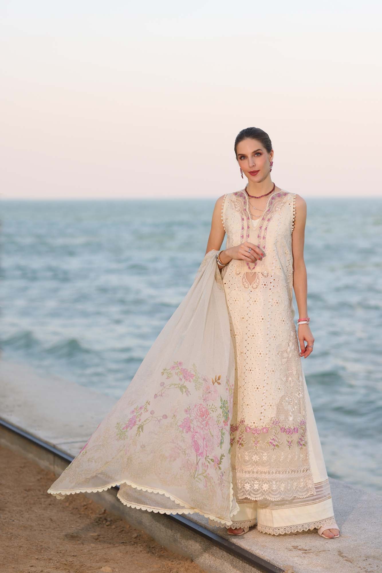 Noor By Saadia Asad Eid Luxury Handwork Laserkari'25 Unstitched 3pcs