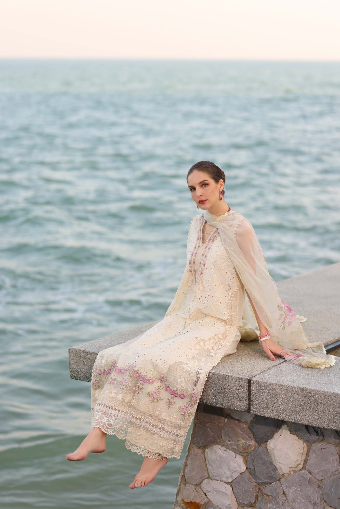 Noor By Saadia Asad Eid Luxury Handwork Laserkari'25 Unstitched 3pcs