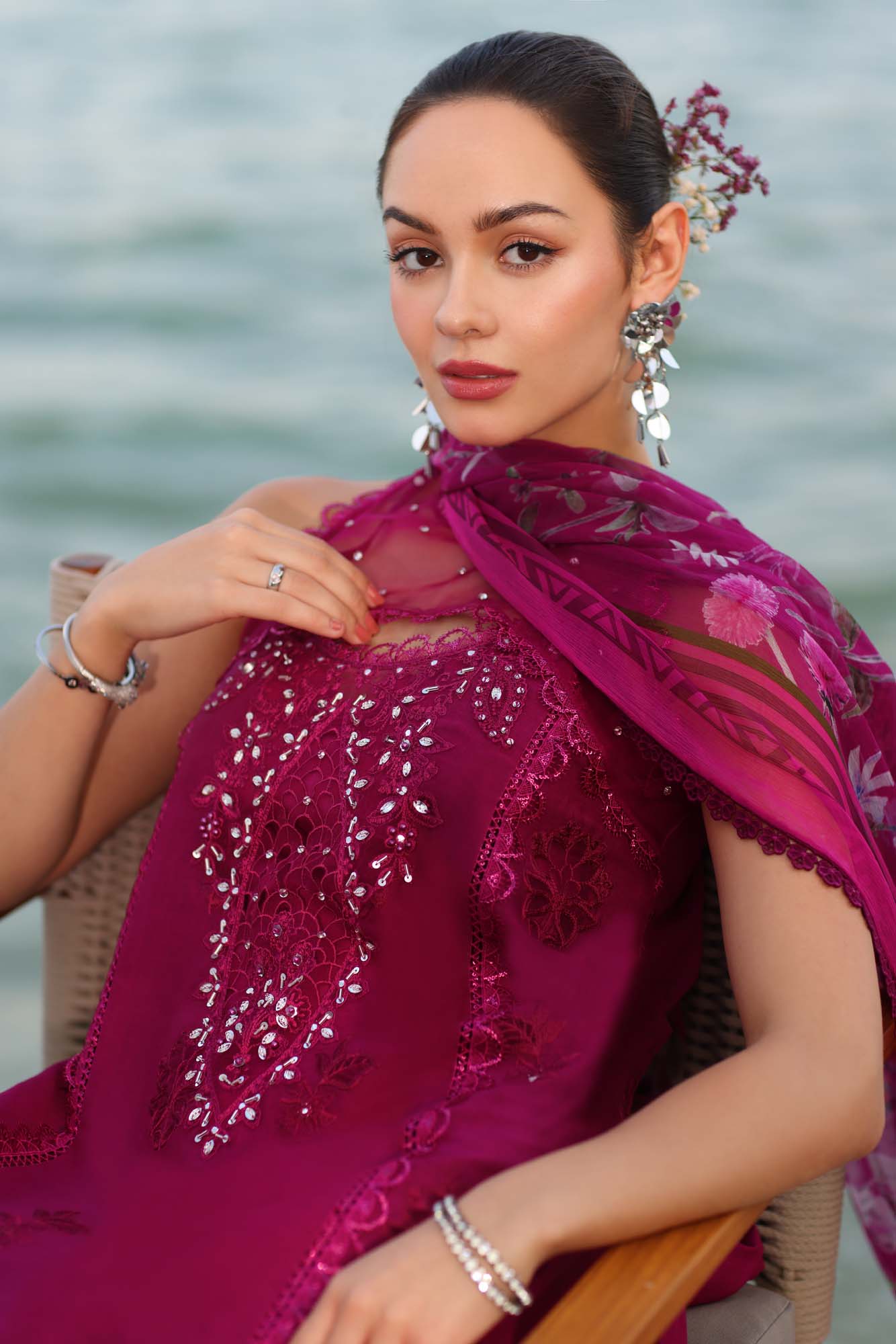 Noor By Saadia Asad Eid Luxury Handwork Laserkari'25 Unstitched 3pcs