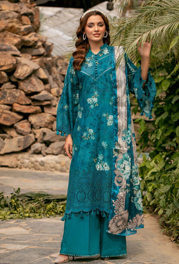 Adan's Prints by Meerab Malik Embroidered Lawn 3pcs - Jotey