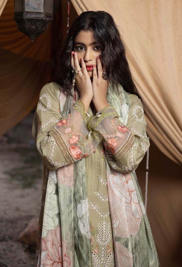 Adans Libas By Hafsa Zia Embroidered Lawn 3pcs - Jotey