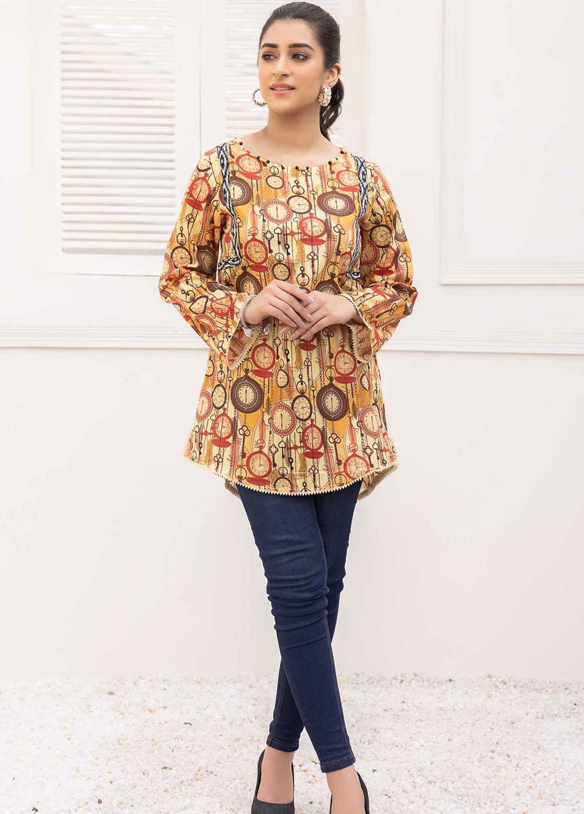 Adans Libas Printed Lawn Stitched Kurti - Jotey