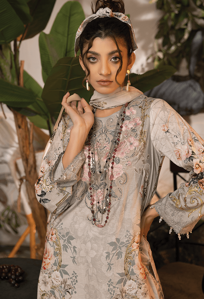Adans Libas Summer Fantasy Stitched 3Pcs - Jotey