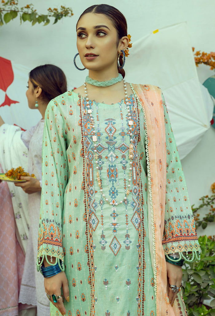 Adans Libas Umang 2 Embroidered Suvic Lawn 3pcs - Jotey