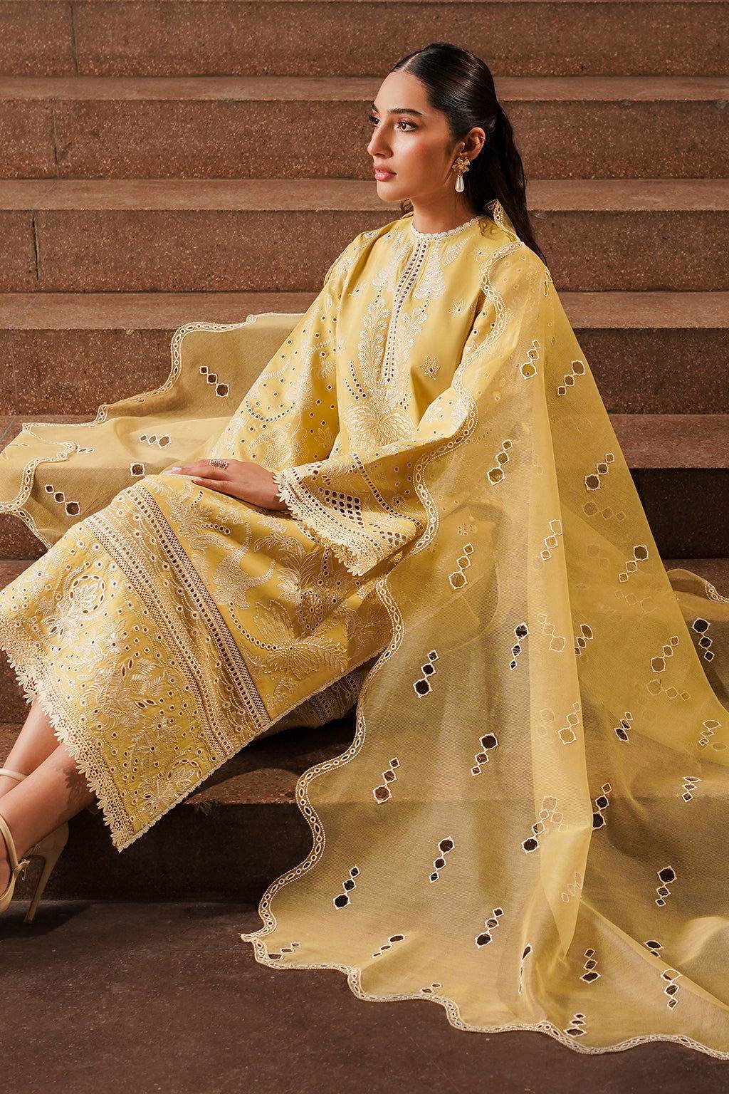 Afrozeh Festive Chikankari Embroidered Unstitched 3pcs - Jotey