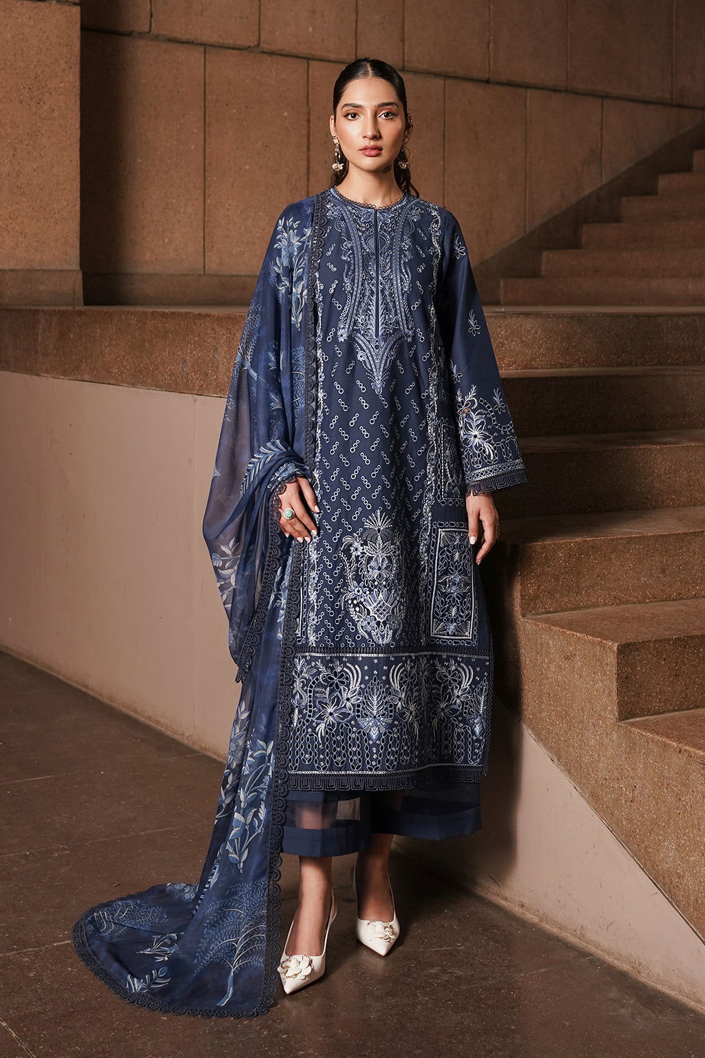 Afrozeh Festive Chikankari Embroidered Unstitched 3pcs - Jotey