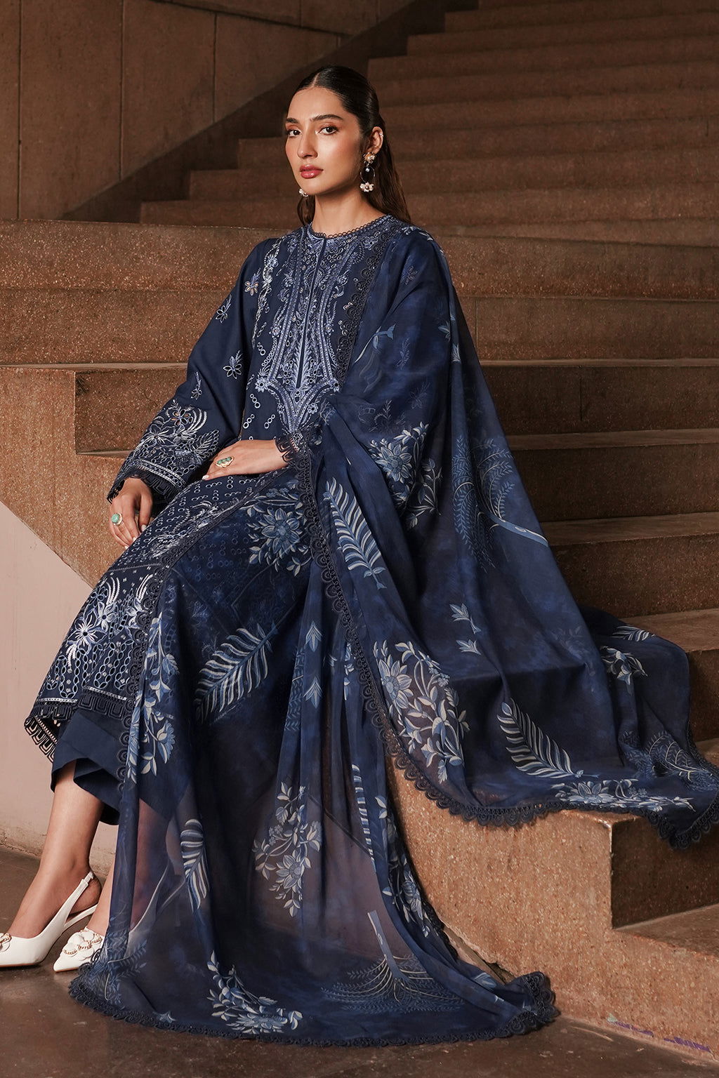 Afrozeh Festive Chikankari Embroidered Unstitched 3pcs - Jotey