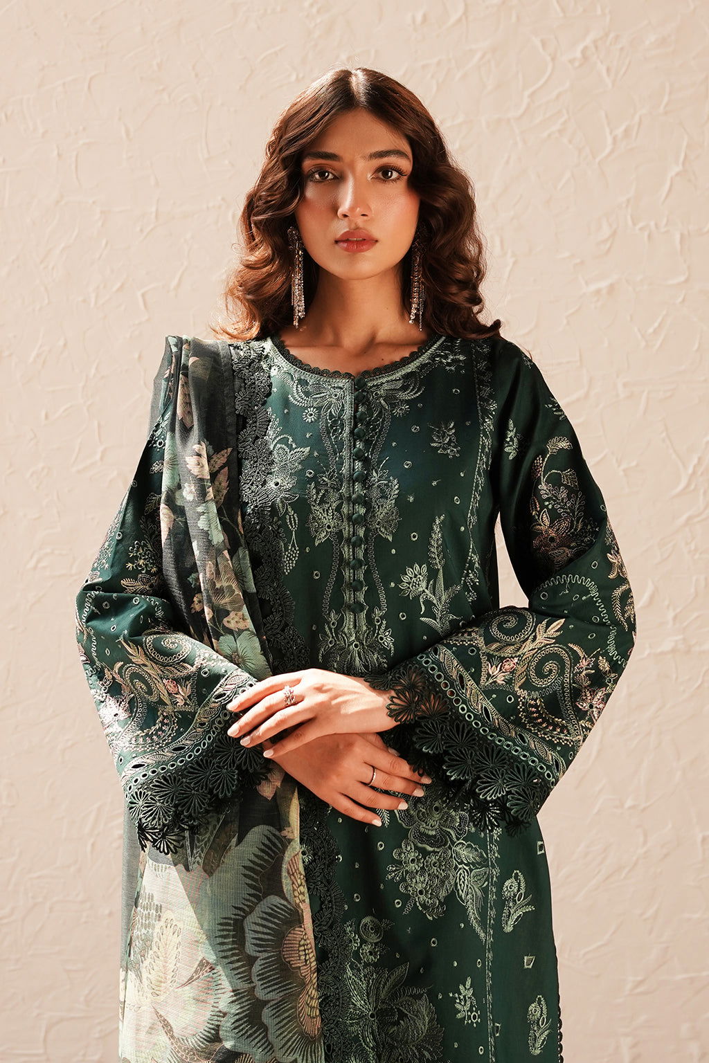 Afrozeh Festive Chikankari Embroidered Unstitched 3pcs - Jotey