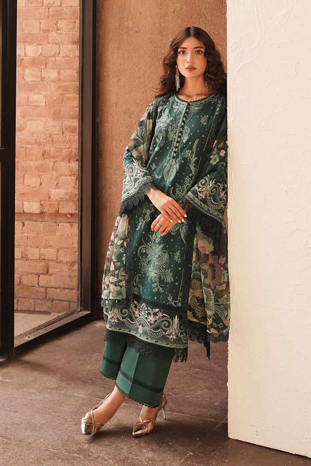 Afrozeh Festive Chikankari Embroidered Unstitched 3pcs - Jotey