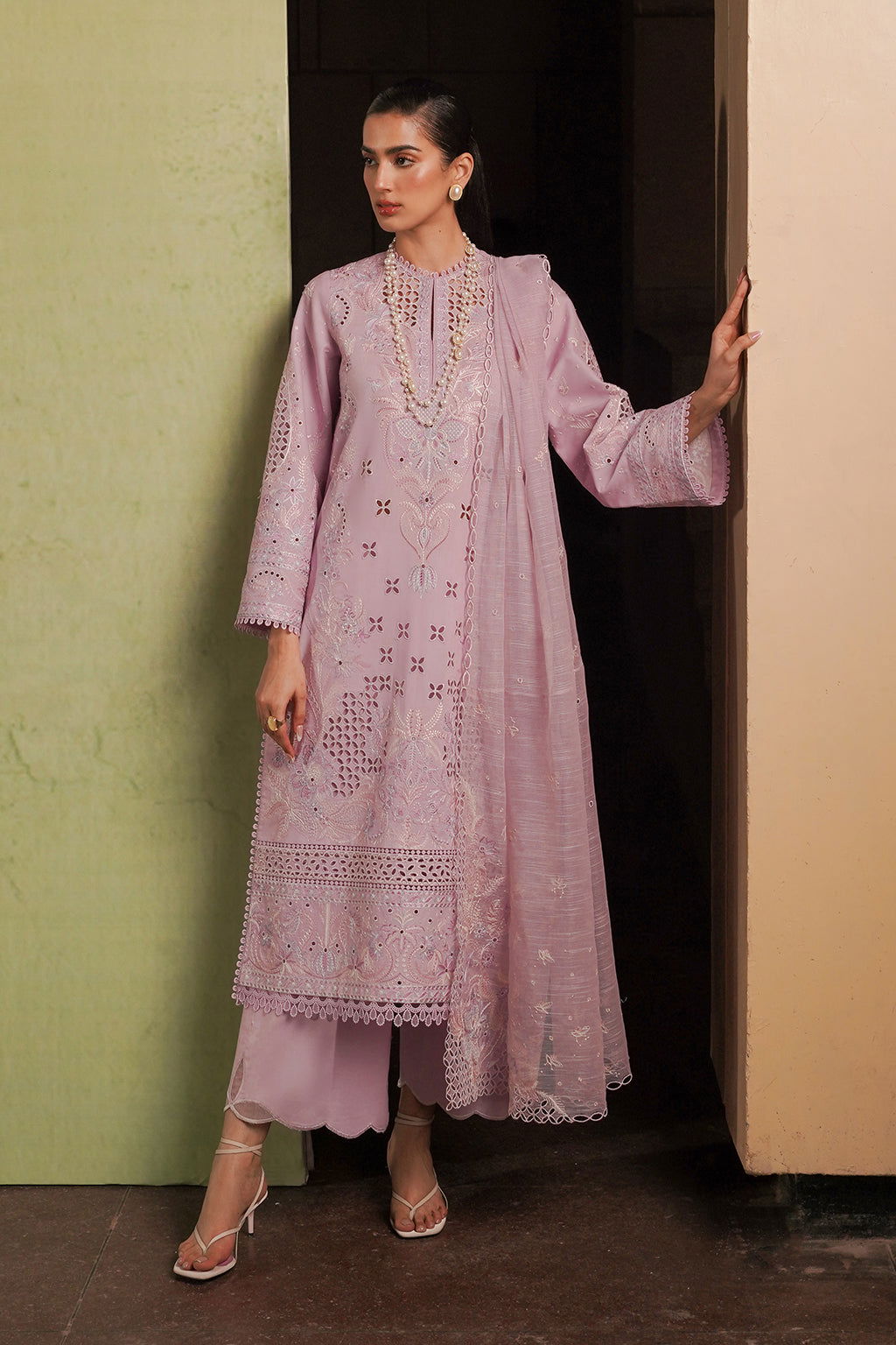 Afrozeh Festive Chikankari Embroidered Unstitched 3pcs - Jotey