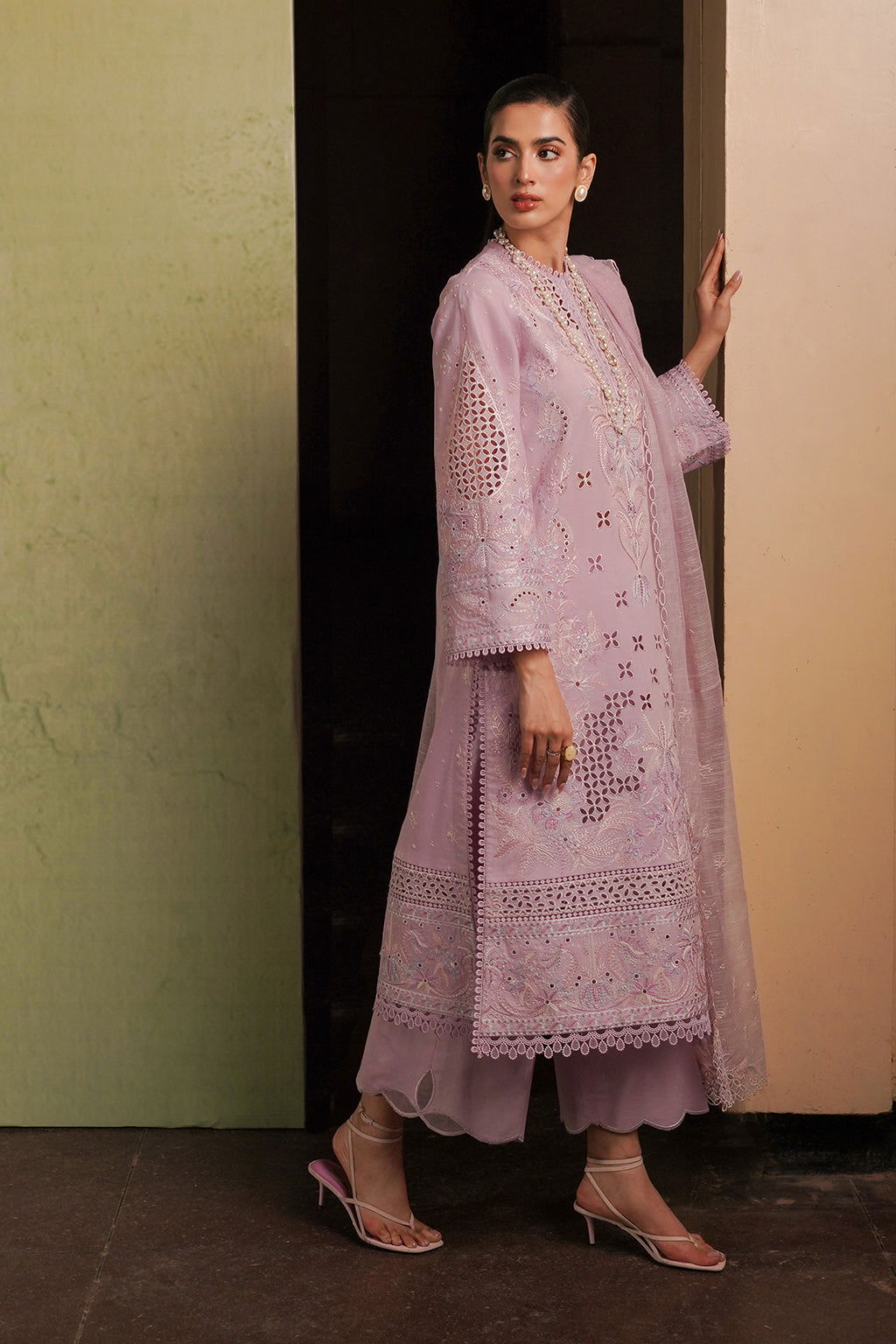 Afrozeh Festive Chikankari Embroidered Unstitched 3pcs - Jotey