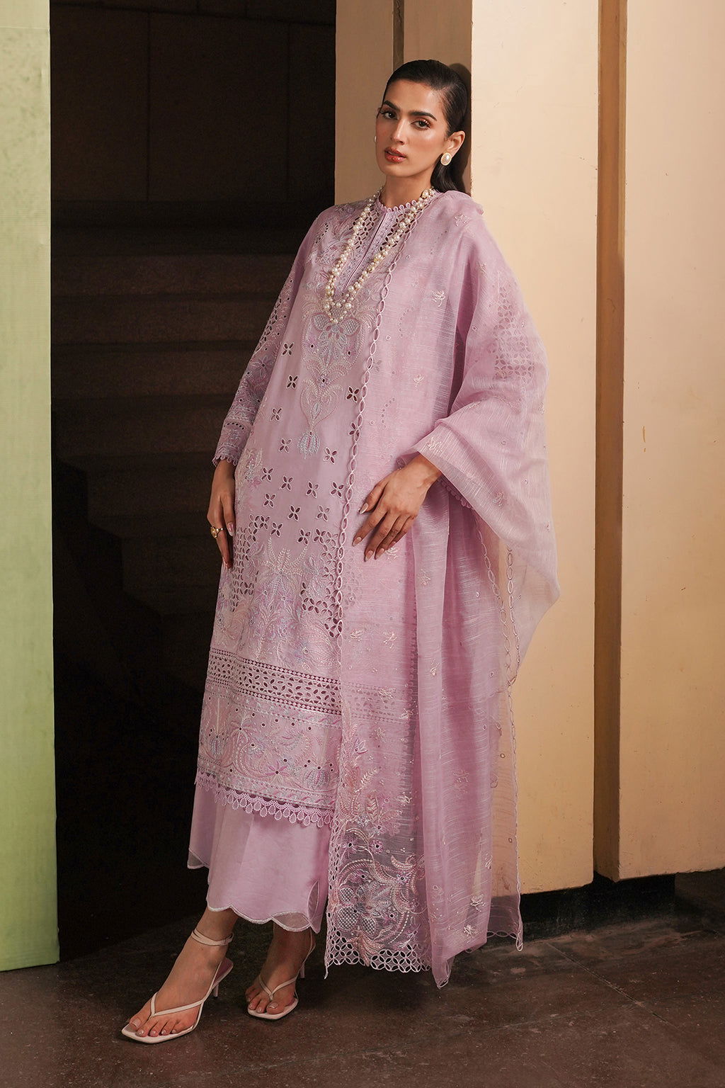 Afrozeh Festive Chikankari Embroidered Unstitched 3pcs - Jotey