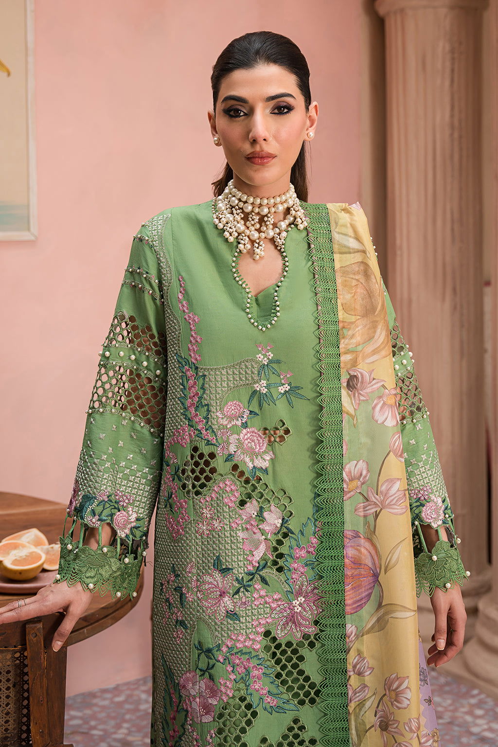 Afrozeh The Painted Garden Unstitched Lawn 3pcs - Jotey