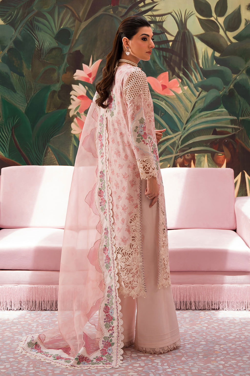 Afrozeh The Painted Garden Unstitched Lawn 3pcs - Jotey