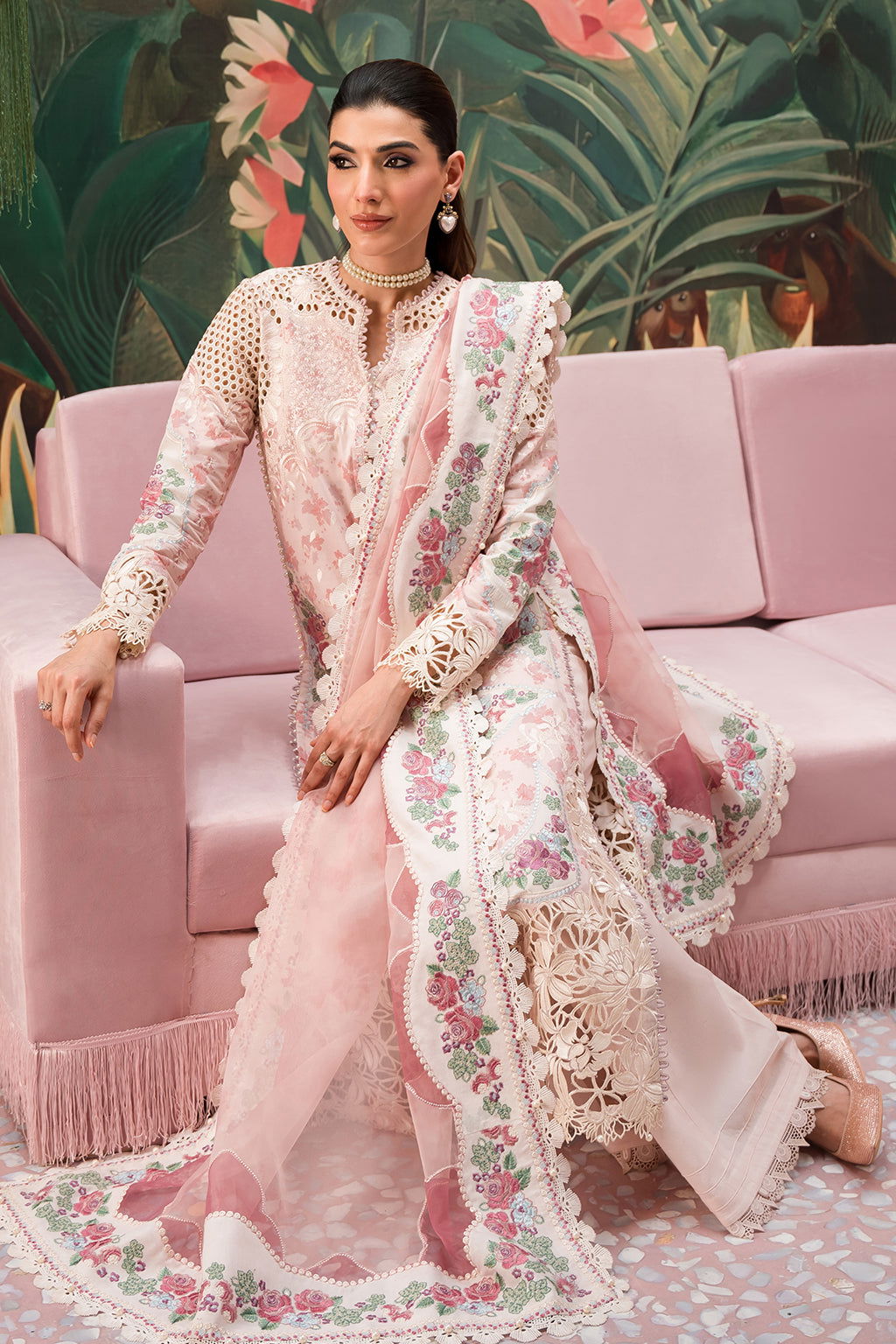 Afrozeh The Painted Garden Unstitched Lawn 3pcs - Jotey