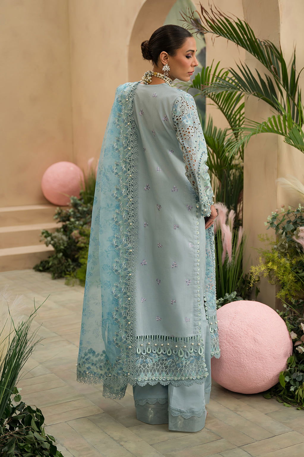 Afrozeh The Painted Garden Unstitched Lawn 3pcs - Jotey