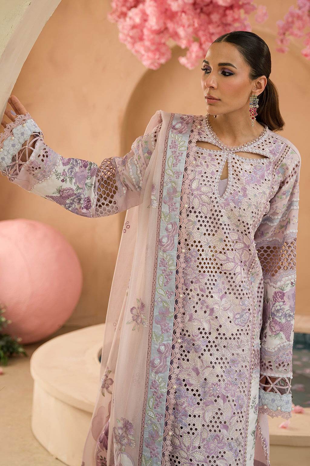 Afrozeh The Painted Garden Unstitched Lawn 3pcs - Jotey