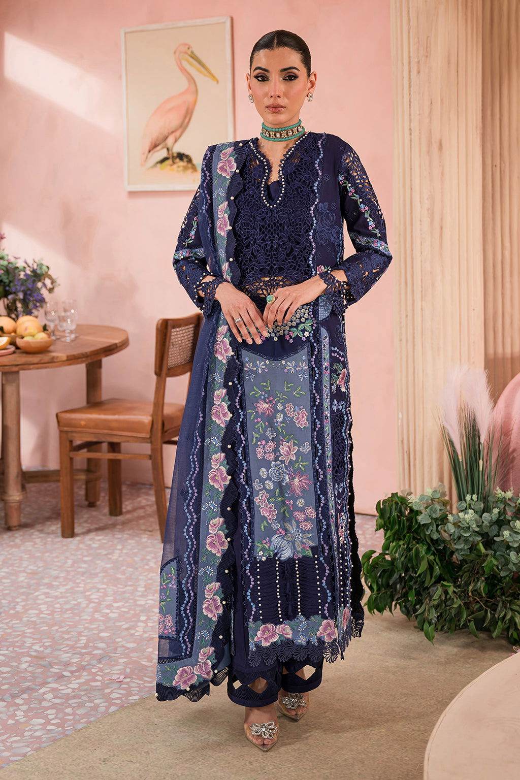 Afrozeh The Painted Garden Unstitched Lawn 3pcs - Jotey