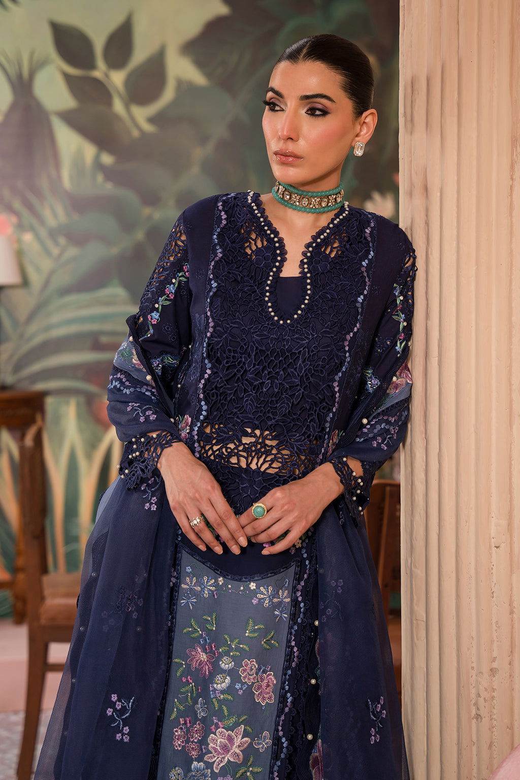 Afrozeh The Painted Garden Unstitched Lawn 3pcs - Jotey