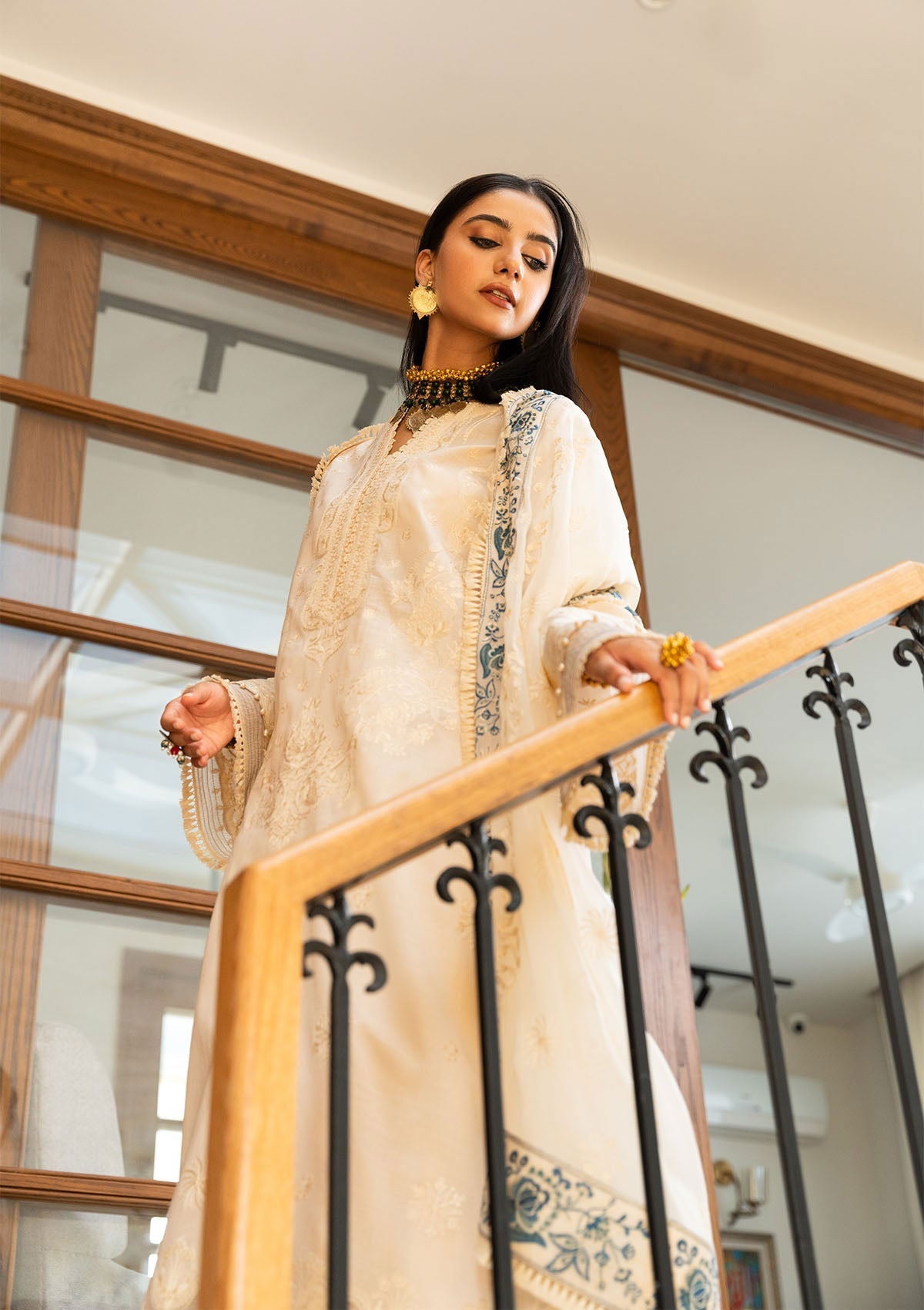 Aik Samah Embroidered Lawn Unstitched 3pcs - Jotey