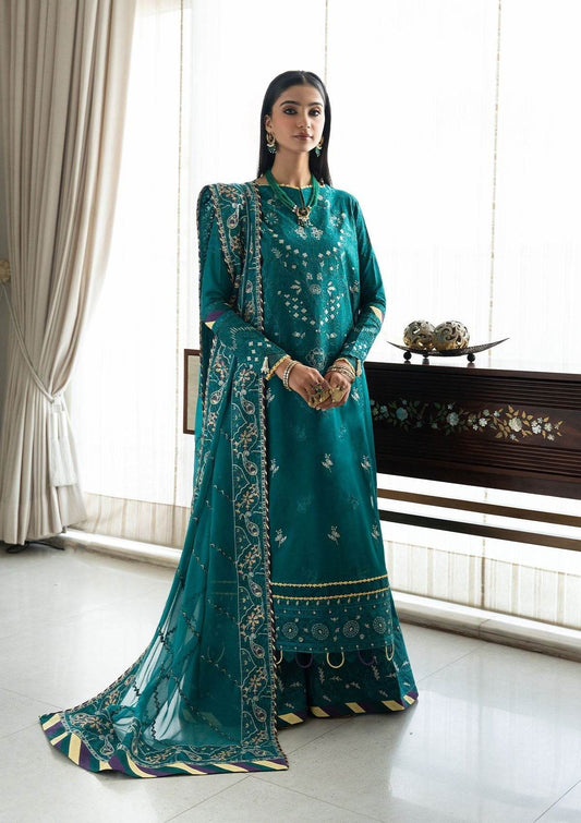 Aik Samah Embroidered Lawn Unstitched 3pcs - Jotey