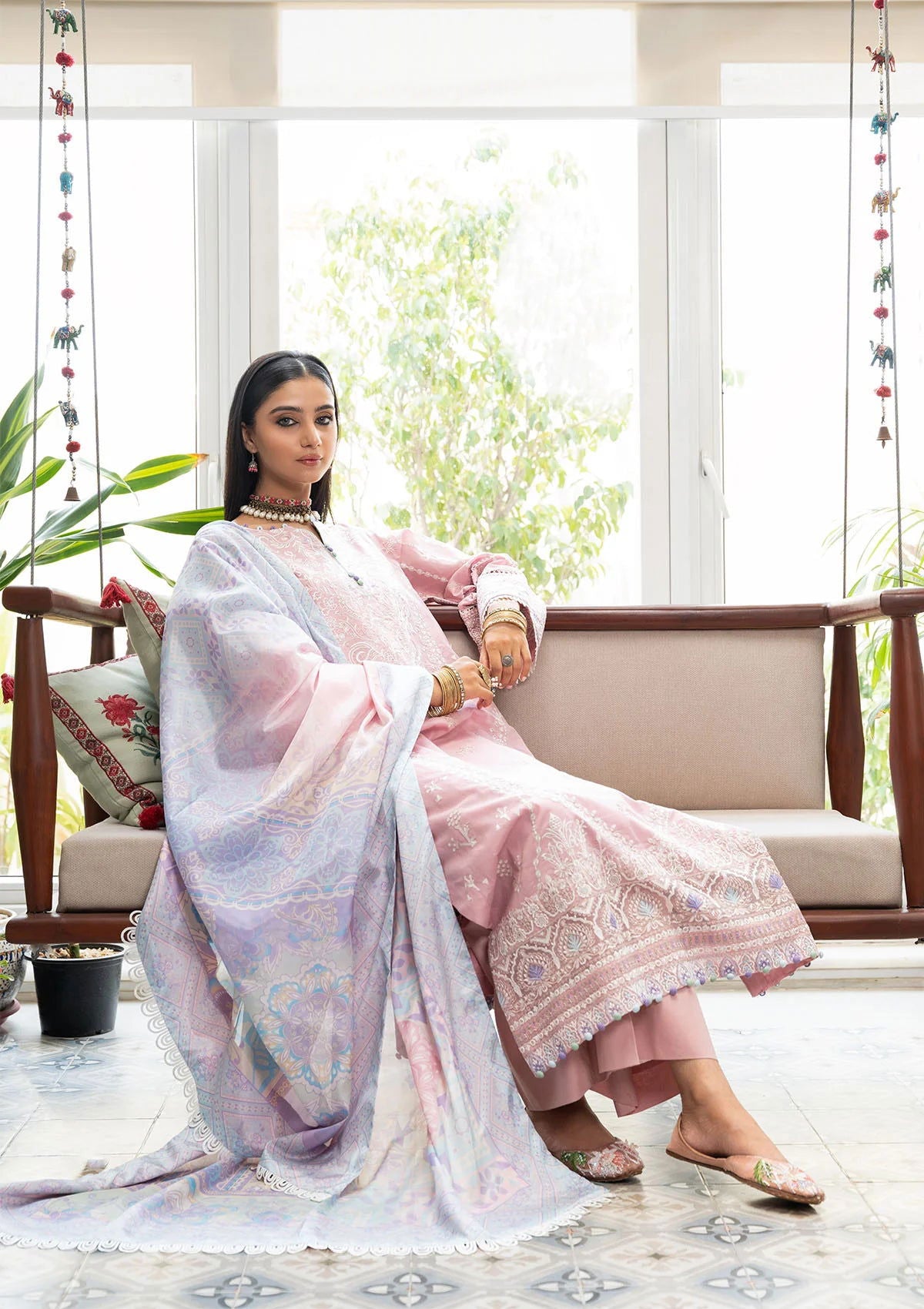 Aik Samah Embroidered Lawn Unstitched 3pcs - Jotey