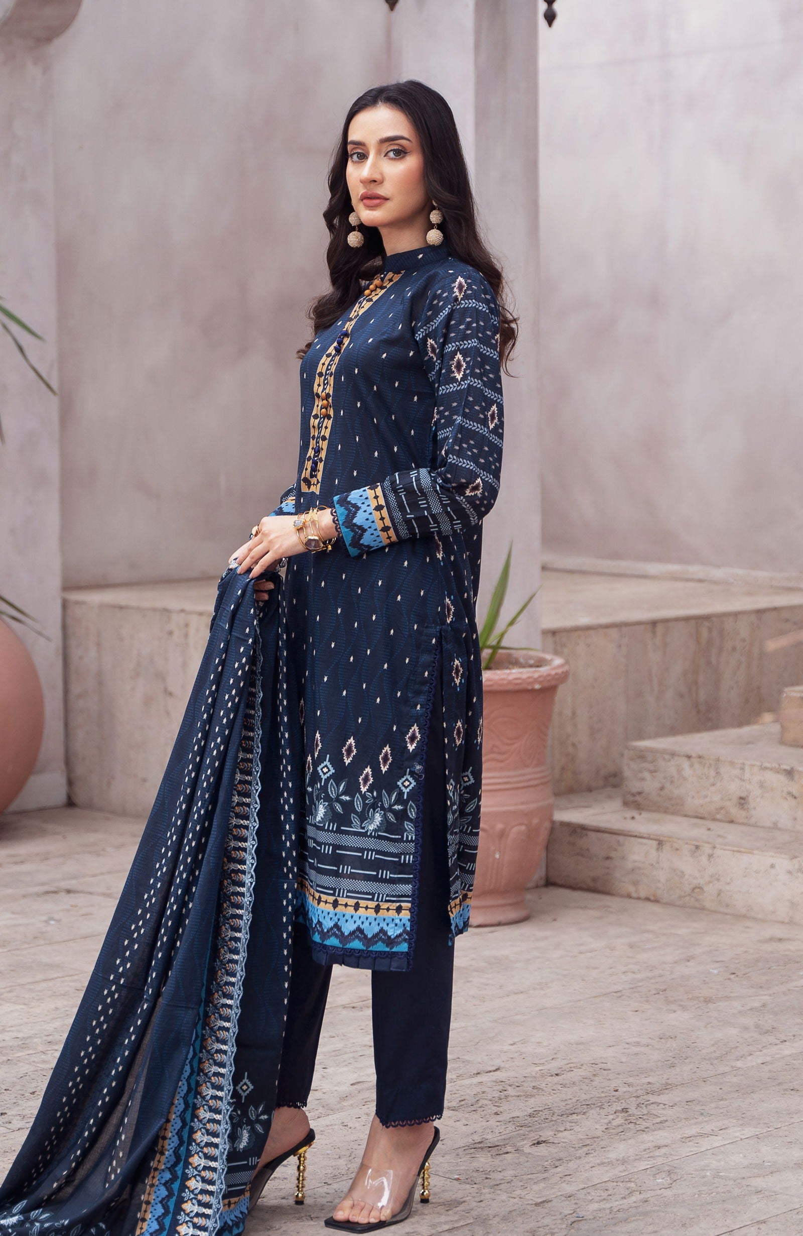 Alzohaib Cutwork Bliss Vol-3 Printed Lawn 3pcs - Jotey