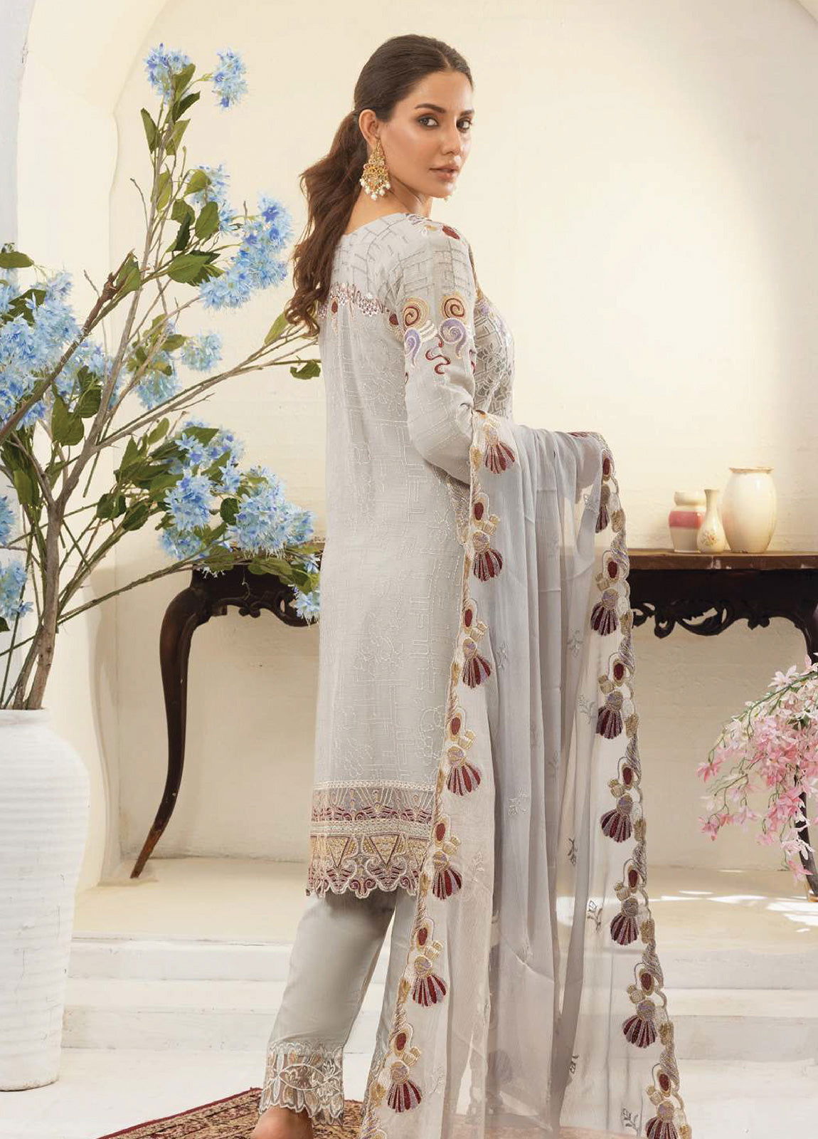 Areesha By Noori Luxury Chiffon Semi Stitched 3pcs - Jotey