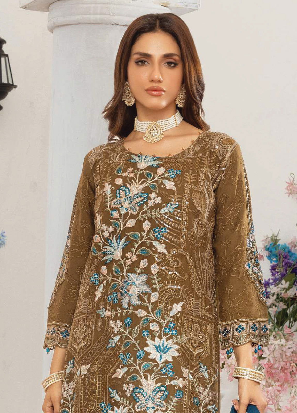 Areesha By Noori Luxury Chiffon Semi Stitched 3pcs - Jotey