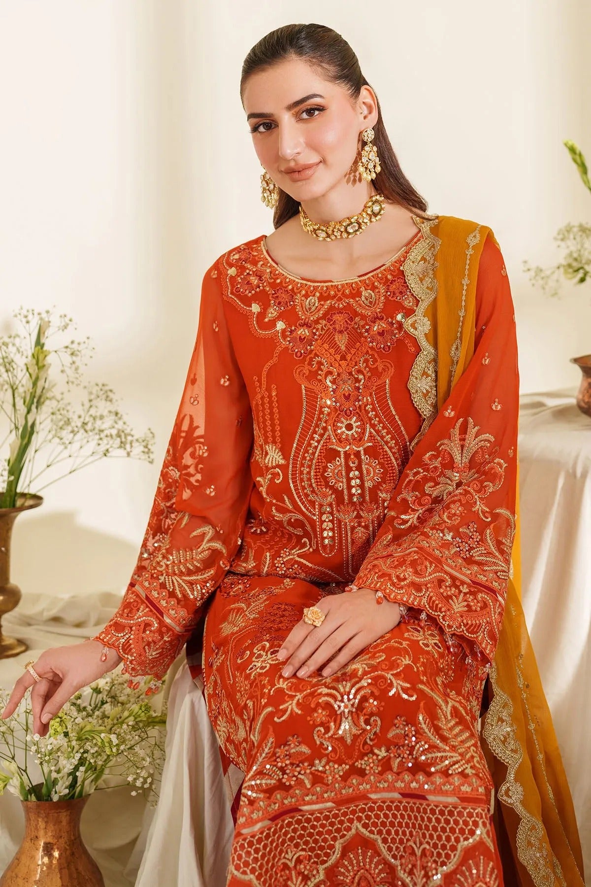 Noore By Imrozia Embroidered Luxury Chiffon Unstitched 3 Piece