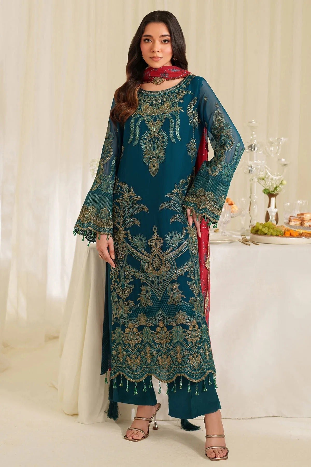 Noore By Imrozia Embroidered Luxury Chiffon Unstitched 3 Piece
