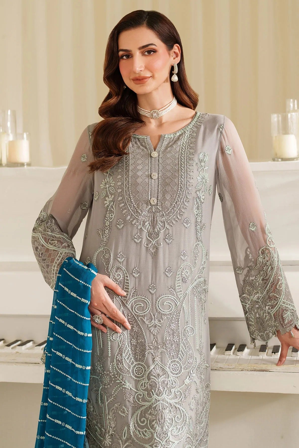 Noore By Imrozia Embroidered Luxury Chiffon Unstitched 3 Piece