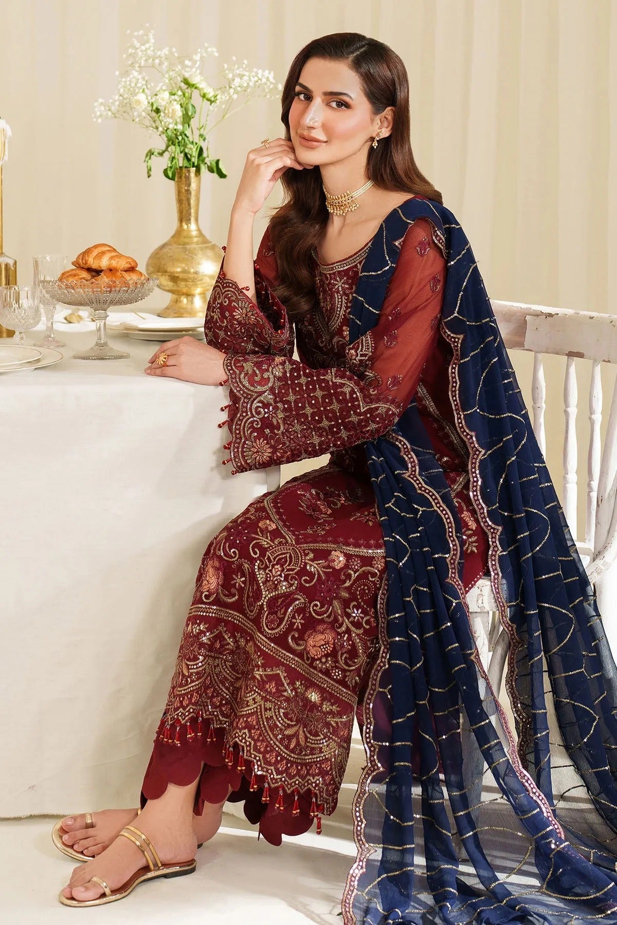 Noore By Imrozia Embroidered Luxury Chiffon Unstitched 3 Piece