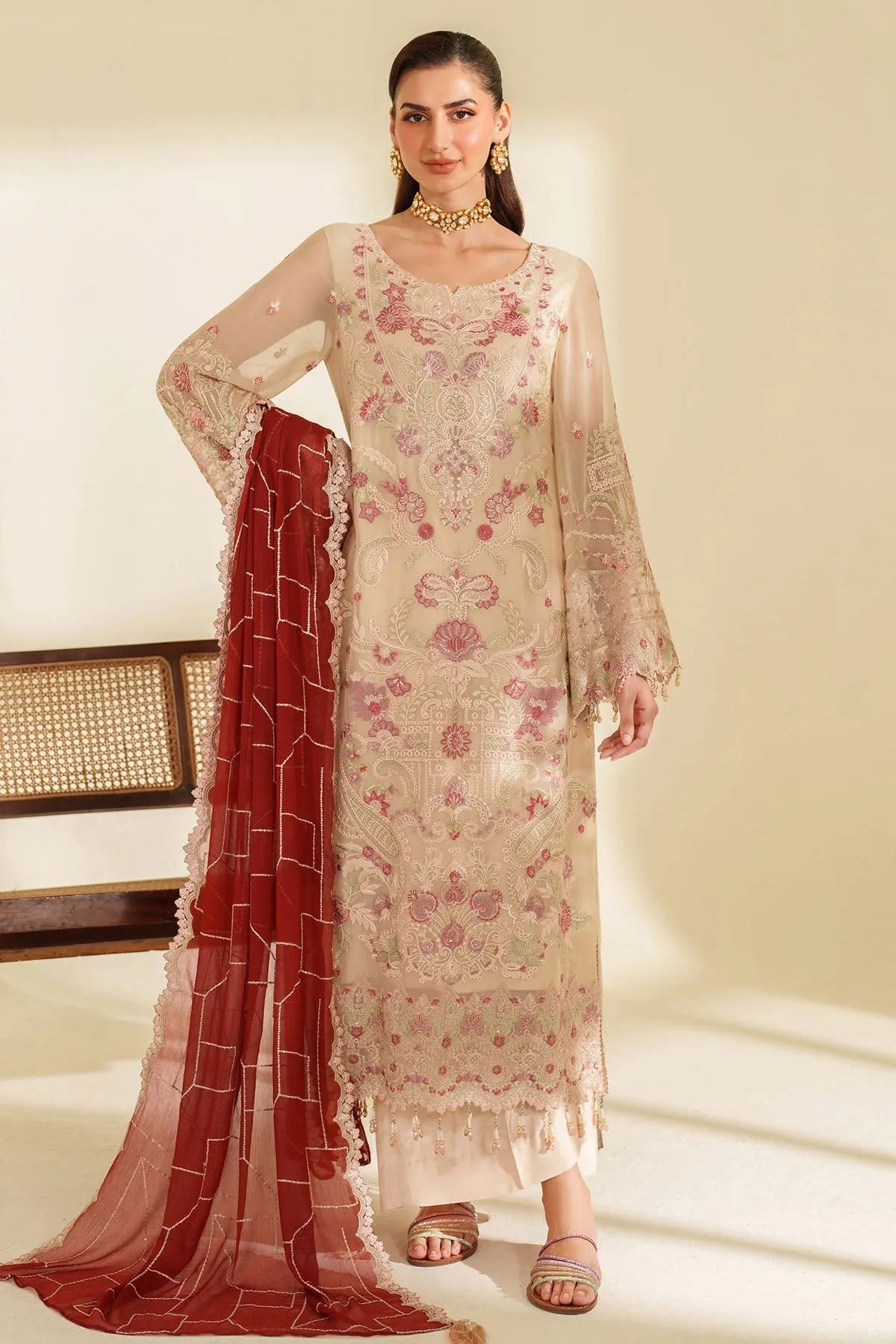 Noore By Imrozia Embroidered Luxury Chiffon Unstitched 3 Piece