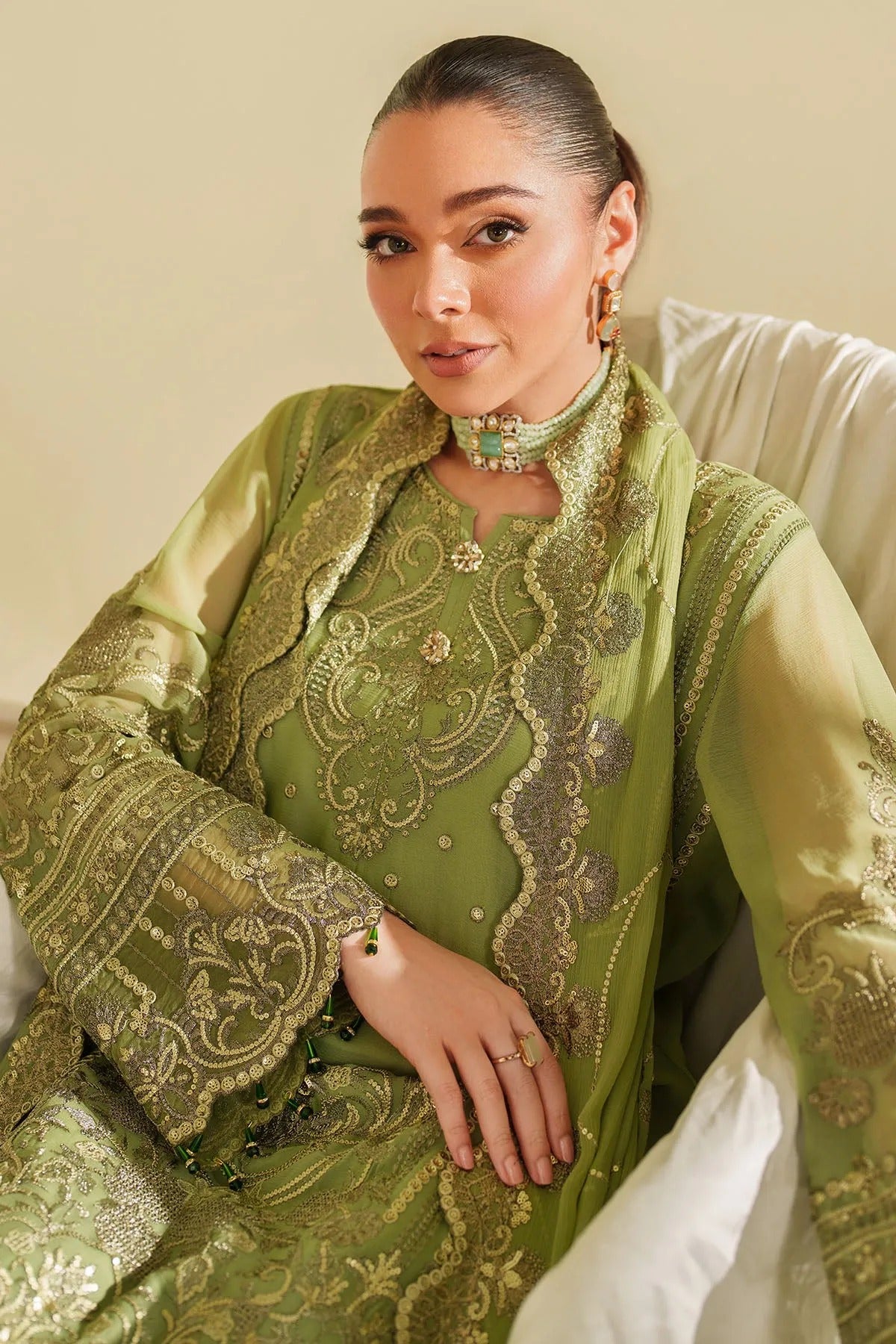 Noore By Imrozia Embroidered Luxury Chiffon Unstitched 3 Piece