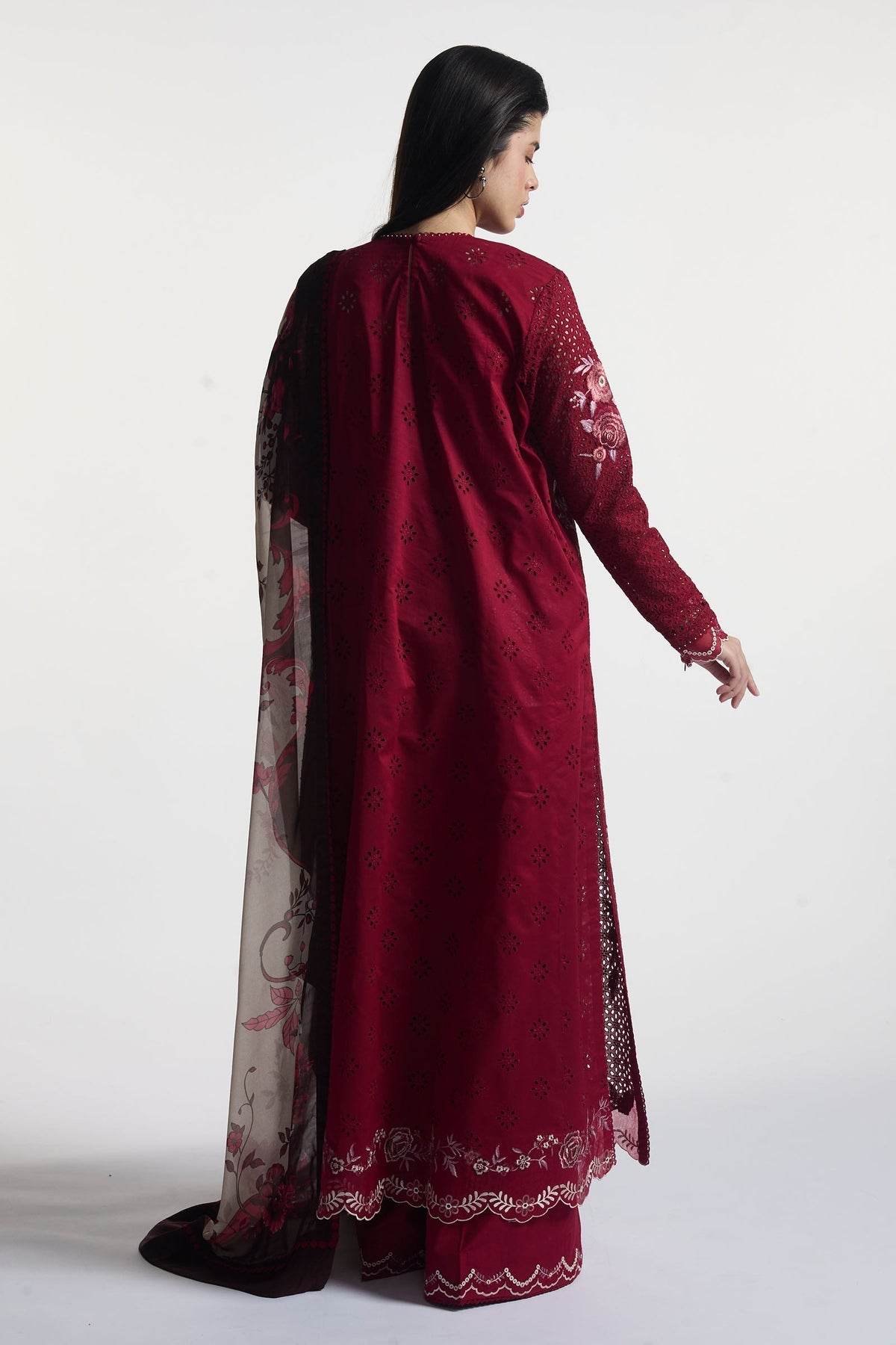 Zara Shahjahan Satori Embroidered Luxury Lawn Unstitched 3pcs - Jotey