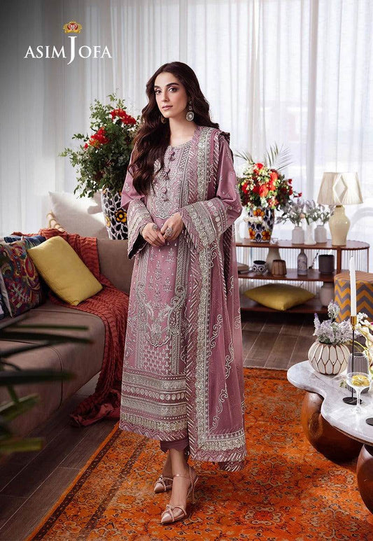 Asim Jofa Uraan Embroidered Unstitched 3pcs - Jotey