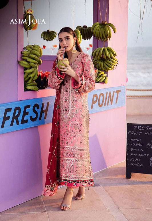 Asim Jofa Uraan Embroidered Unstitched 3pcs - Jotey