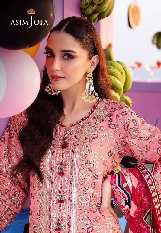 Asim Jofa Uraan Embroidered Unstitched 3pcs - Jotey