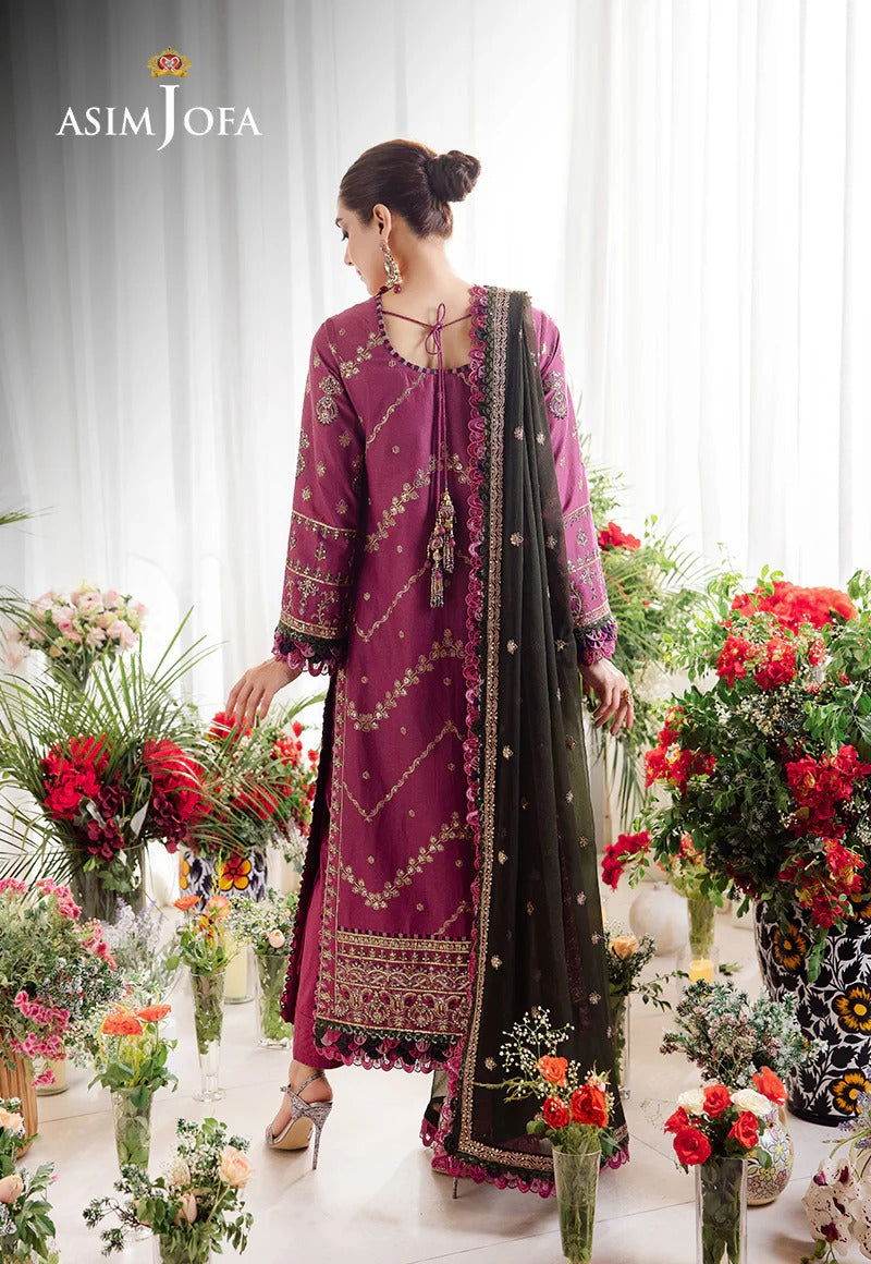 Asim Jofa Uraan Embroidered Unstitched 3pcs - Jotey