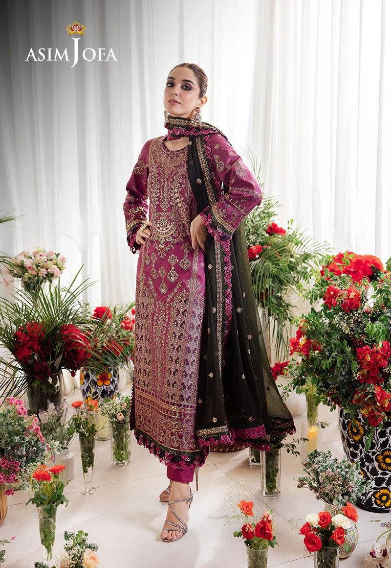 Asim Jofa Uraan Embroidered Unstitched 3pcs - Jotey