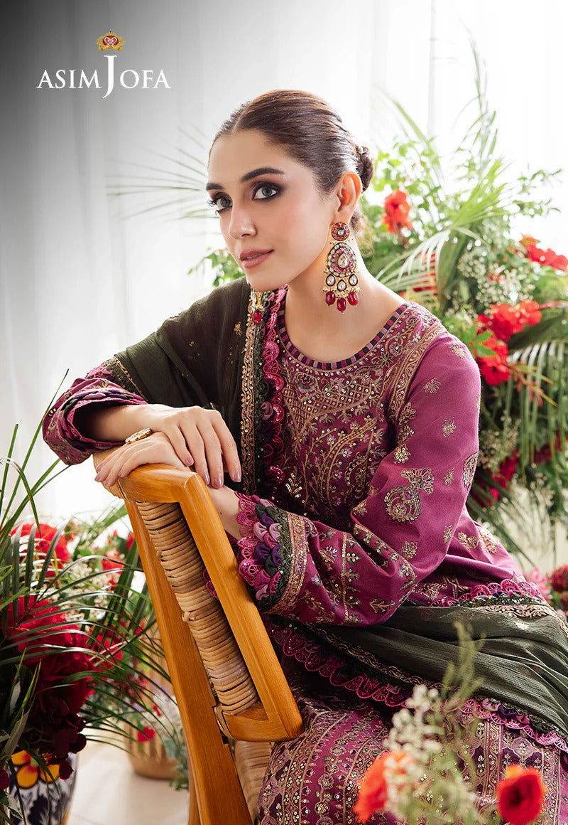 Asim Jofa Uraan Embroidered Unstitched 3pcs - Jotey
