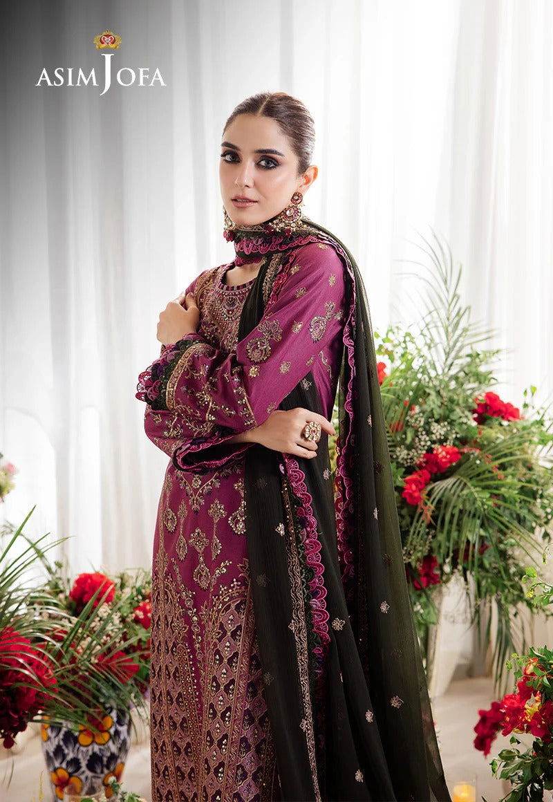 Asim Jofa Uraan Embroidered Unstitched 3pcs - Jotey