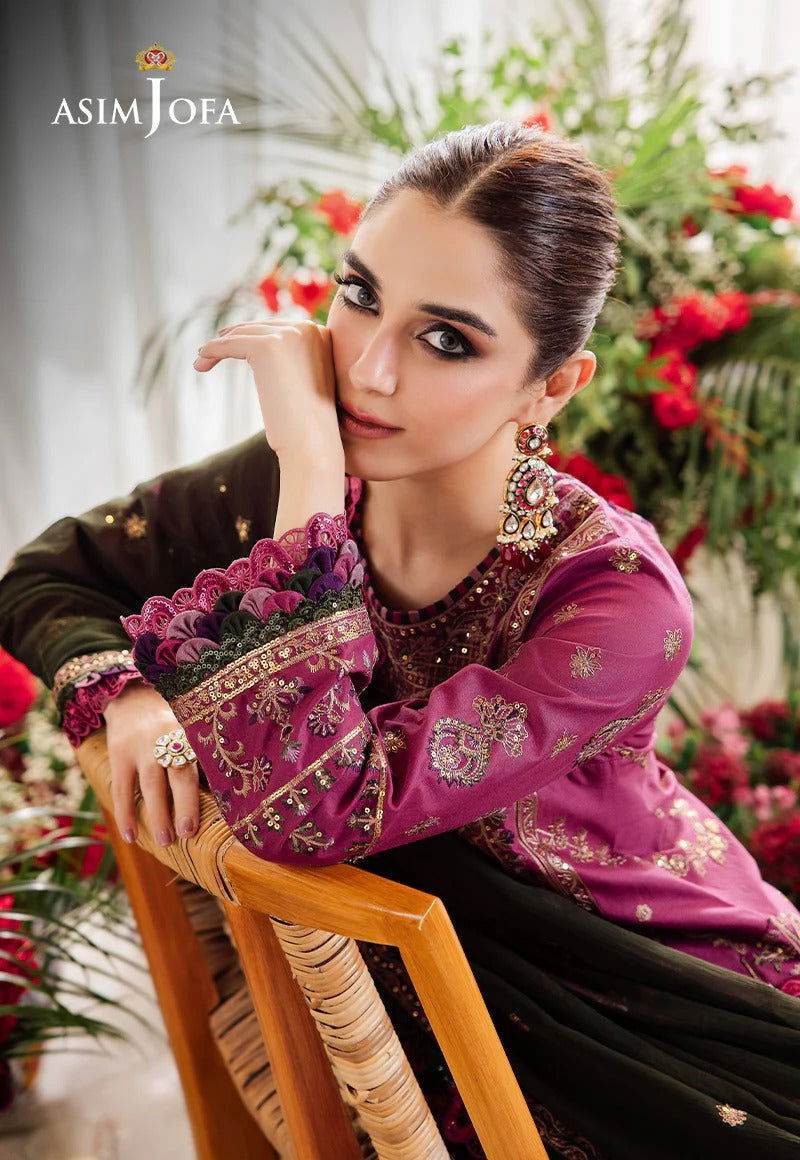 Asim Jofa Uraan Embroidered Unstitched 3pcs - Jotey