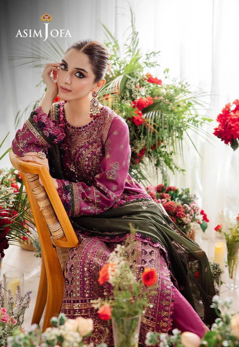 Asim Jofa Uraan Embroidered Unstitched 3pcs - Jotey