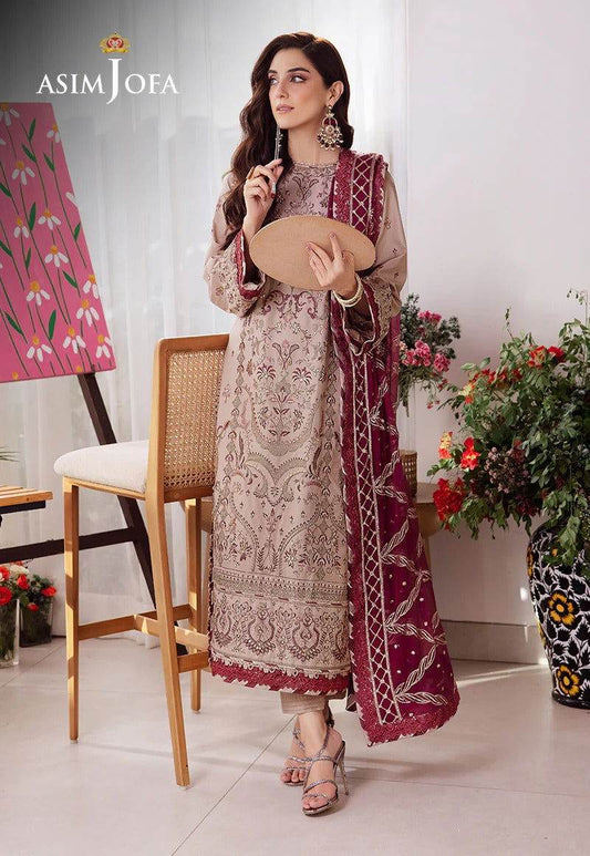 Asim Jofa Uraan Embroidered Unstitched 3pcs - Jotey